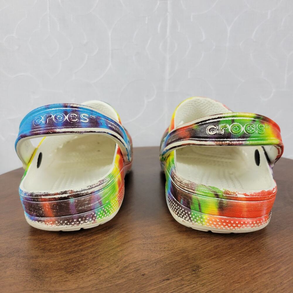 Crocs Sandals 6M/8W Muticolor Tie Dye Classic Graphic Unisex Slingback - Picture 13 of 13